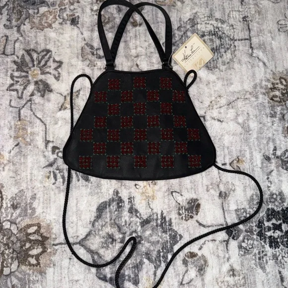 Kathie Lee Black and Red Checkered Handbag - Picture 2 of 4